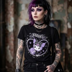 Sanrio Kuromi Black Graphic Tee Size XL